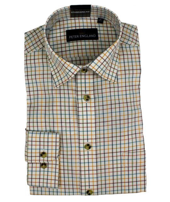 Peter England Multicoloured Tattersall Check Shirt