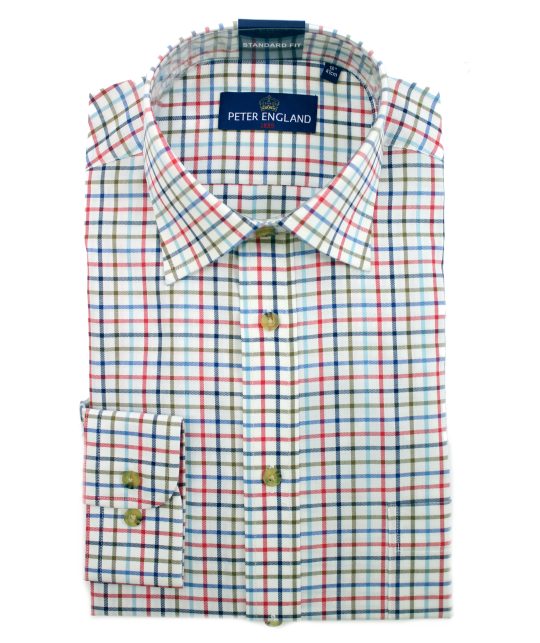 Peter England Multicoloured Tattersall Check Shirt - Image 3