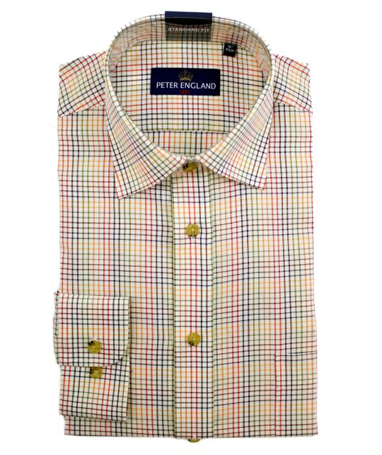 Peter England Multicoloured Mini Tattersall Check Shirt - Image 3