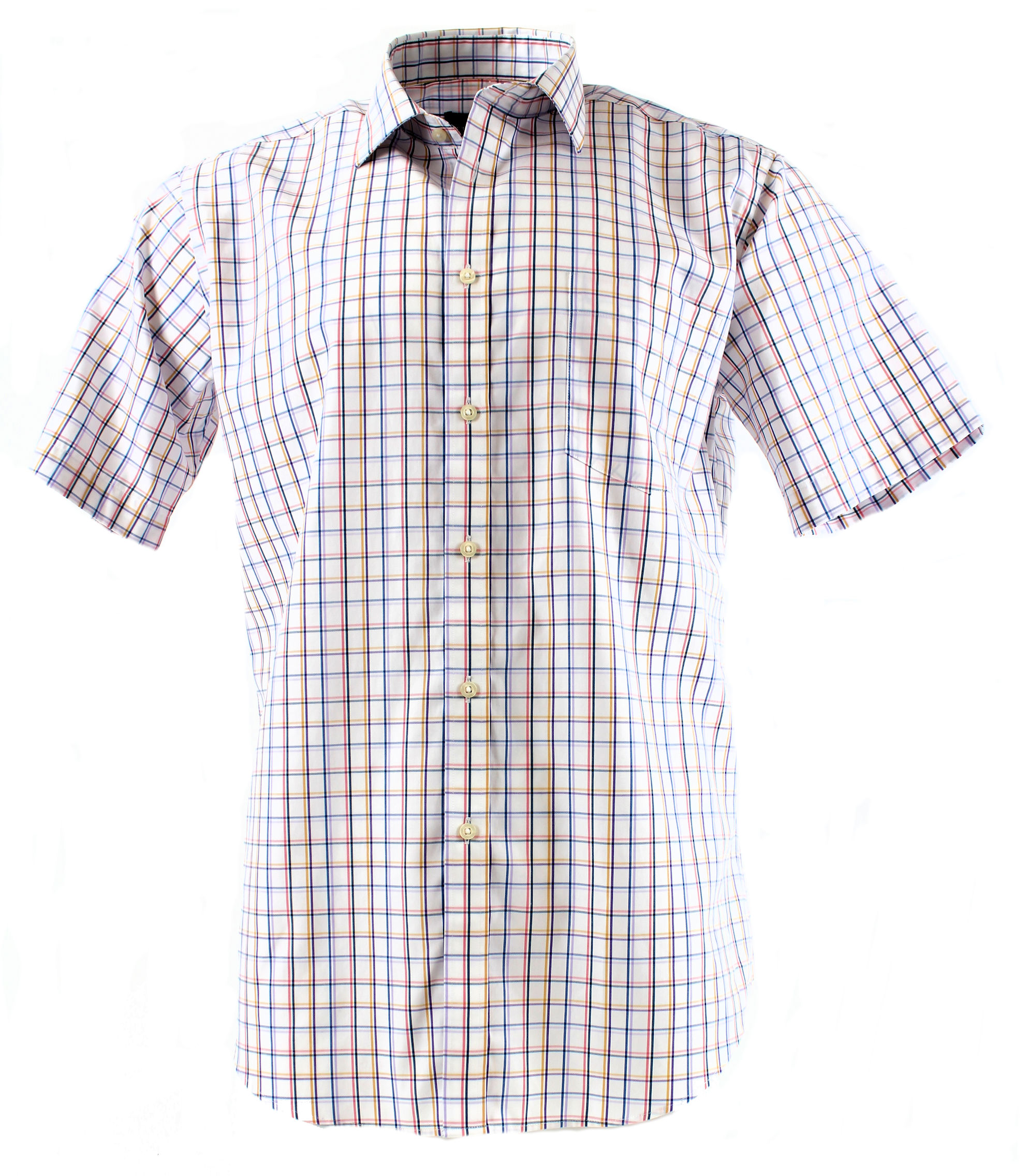 Peter England Multicoloured Tattersall Short Sleeve Cotton Shirt ...