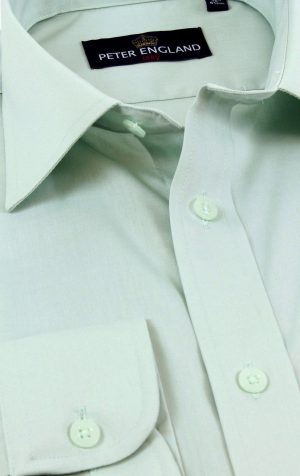 Peter England Mens Sage Plain Shirt