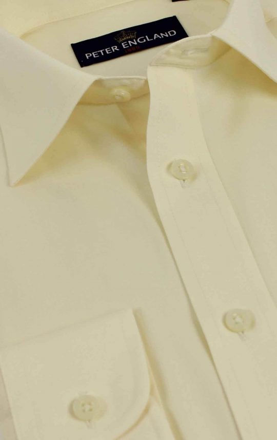 Peter England Men's Plain Lemon Shirt