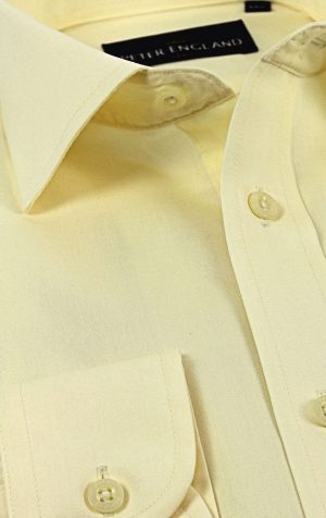 Peter England Mens Lemon Plain Shirt