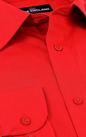 Peter England Mens Red Plain Shirt