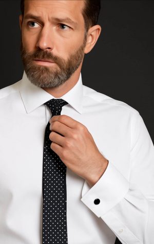 Peter England Mens Plain Double Cuff Shirt