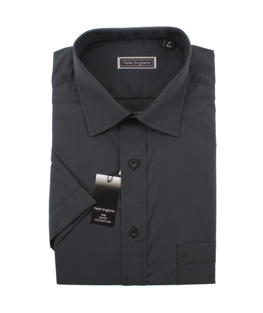 Peter England Mens Plain Short Sleeve Shirt Peter England