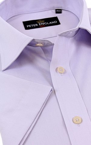 Peter England Mens Plain King Size Short Sleeve Shirt