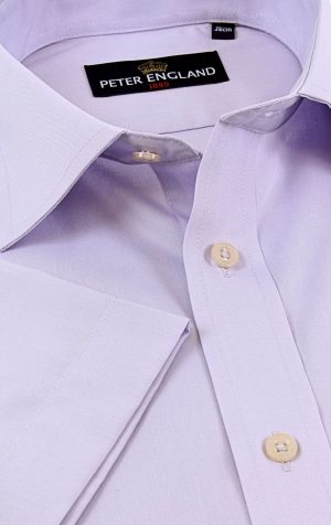 Peter England Mens Plain King Size Short Sleeve Shirt