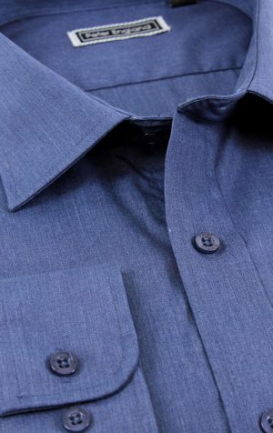 Peter England Mens Navy Plain Shirt