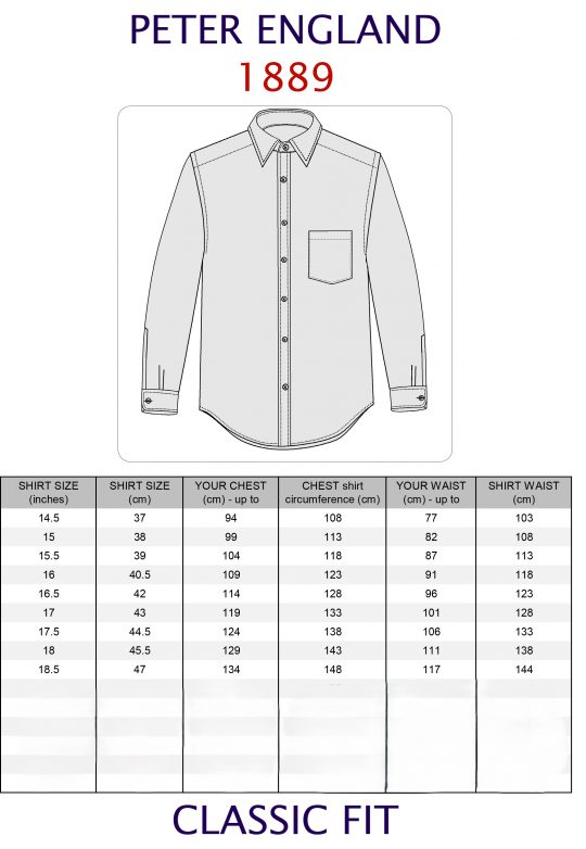 Peter England Mens Extra Long Plain Shirt - Image 3