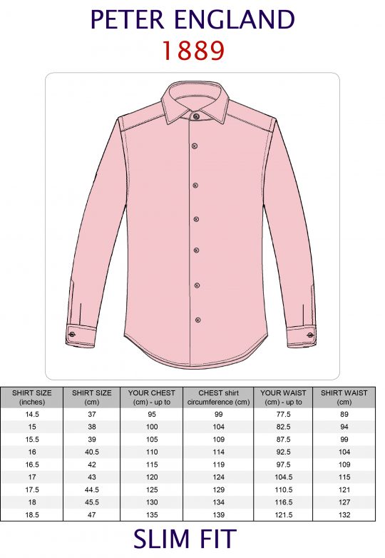 Peter England Mens Slim Fit Cotton Rich Plain Shirt - Image 5