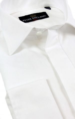 Peter England Plain Fly Front Classic Collar Dress Shirt