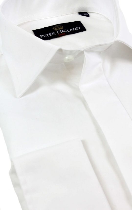 Peter England Plain Fly Front Classic Collar Dress Shirt