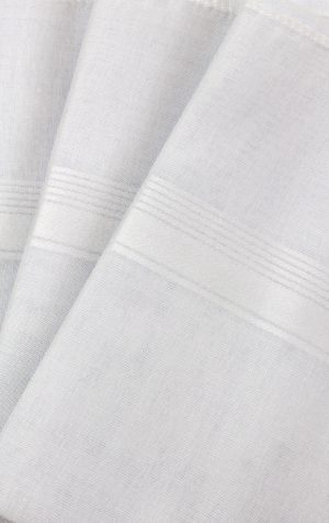 Mens 3 Pack Pyramid White Cotton Handkerchiefs