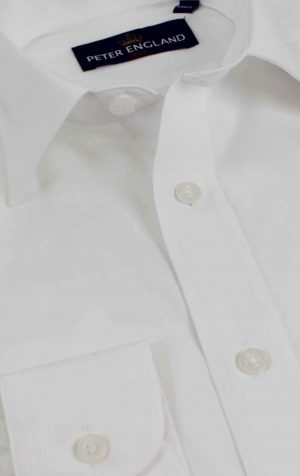 Peter England Men's Plain White Shirt