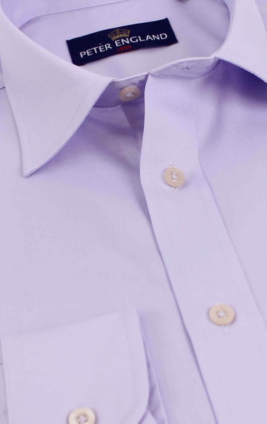 Peter England Men's Plain Lavender Shirt