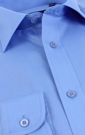 Peter England Men's Plain French Blue Shirt