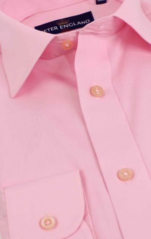 Peter England Men's Plain Pink Shirt