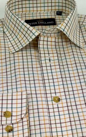 Peter England Multicoloured Tattersall Check Shirt