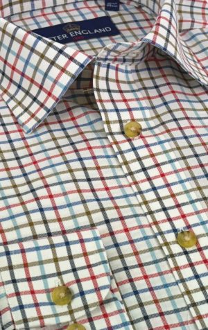 Peter England Multicoloured Tattersall Check Shirt