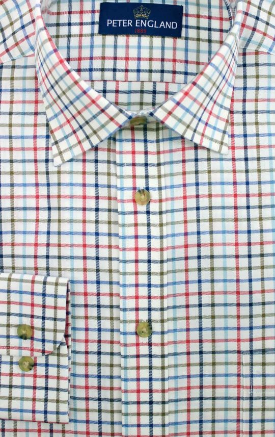 Peter England Multicoloured Tattersall Check Shirt