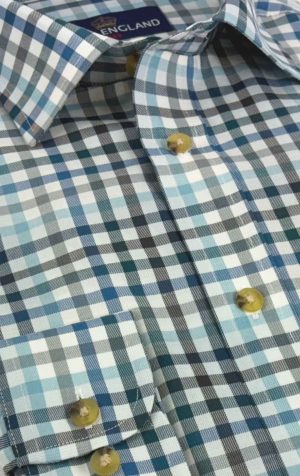 Peter England Blue Ombre Tattersall Check Shirt