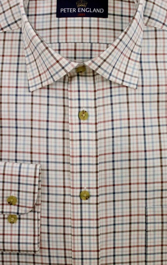 Peter England Blue Multi Check Shirt