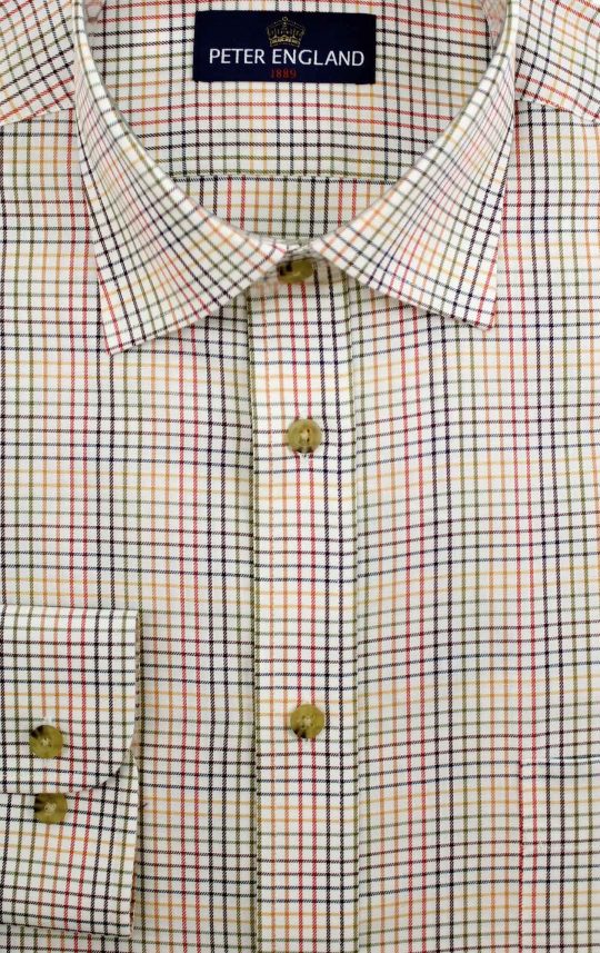 Peter England Multicoloured Mini Tattersall Check Shirt