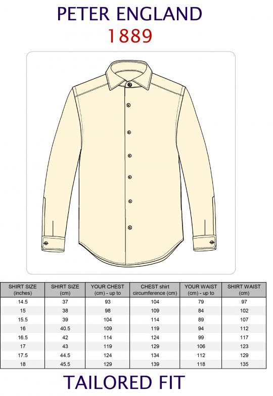 Peter England Mens Tailored Fit Cotton Rich Plain Shirt - Image 5