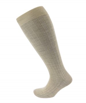 Viyella Mens Knee High Wool Ribbed Sock With Hand Linked Toe