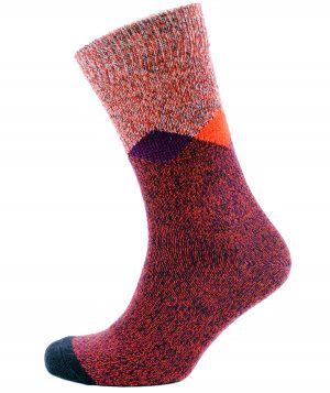 Viyella Made in England Purple Diamond Design Wool Sock