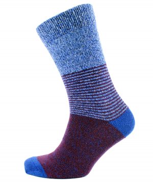 Viyella Made in England Blue & Wine Ombre Melange Wool Sock