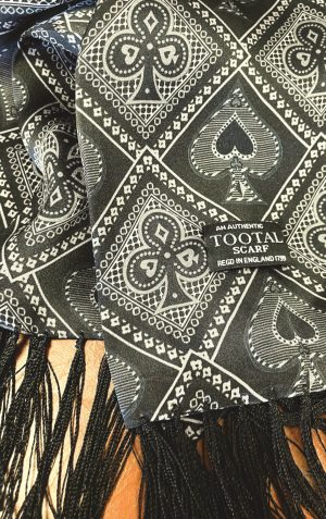 Tootal Black Ace of Spades Silk Scarf