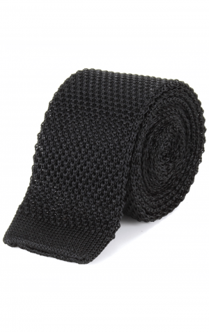 Tootal Black Knitted Silk Plain Tie