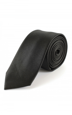 Tootal Plain Black Silk Skinny Tie