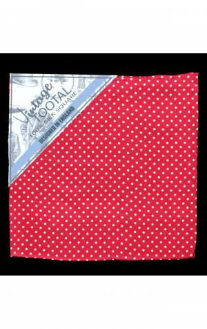 Tootal Red & White Polka Dot Silk Pocket Square