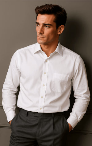 Peter England Mens White  Plain Shirt