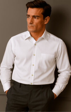 Peter England Mens White Plain Shirt