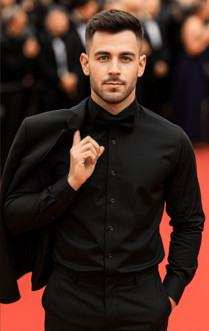 Peter England Mens Black Slim Fit Cotton Rich Plain Shirt