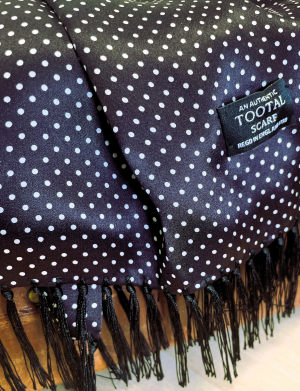 Tootal Black and White Polka Dot Silk Scarf