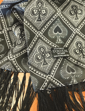 Tootal Black Ace of Spades Silk Scarf