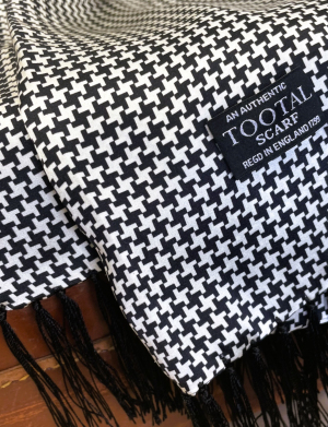 Tootal Black & White Dogtooth Silk Scarf