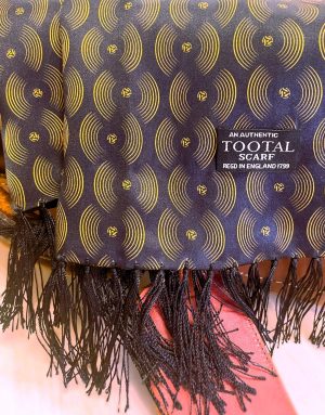 Tootal Black & Gold Vinyl Print Silk Scarf