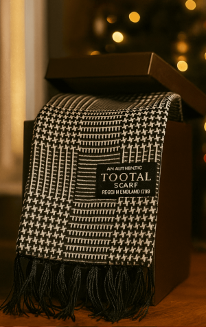 Tootal Black Prince of Wales Silk Scarf