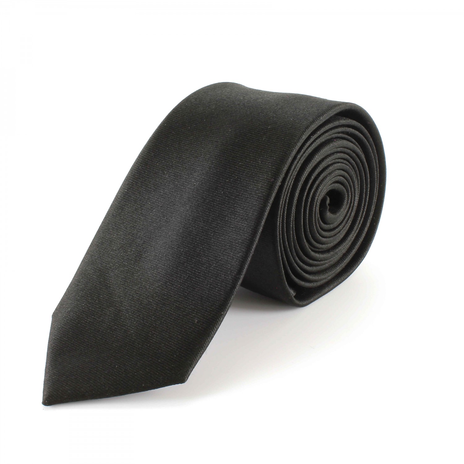 Tootal Plain Black Silk Skinny Tie