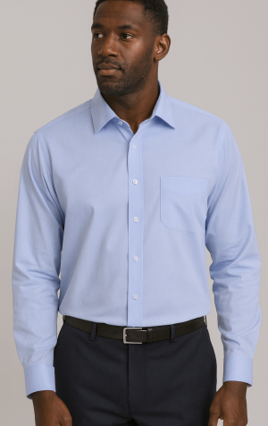 Peter England Mens Light Blue Extra Long Plain Shirt